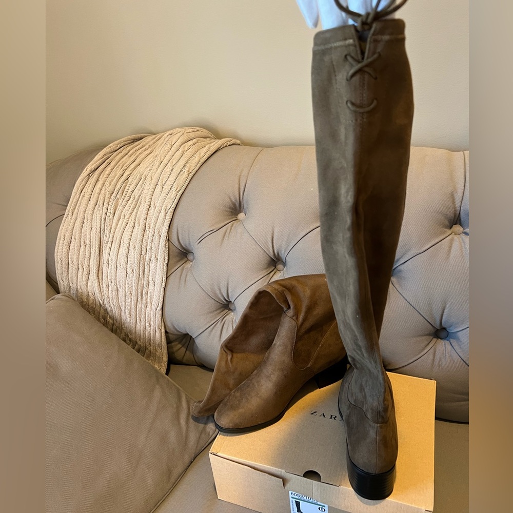 Brand new Zara women boots 39 EUR 8 US khaki brown